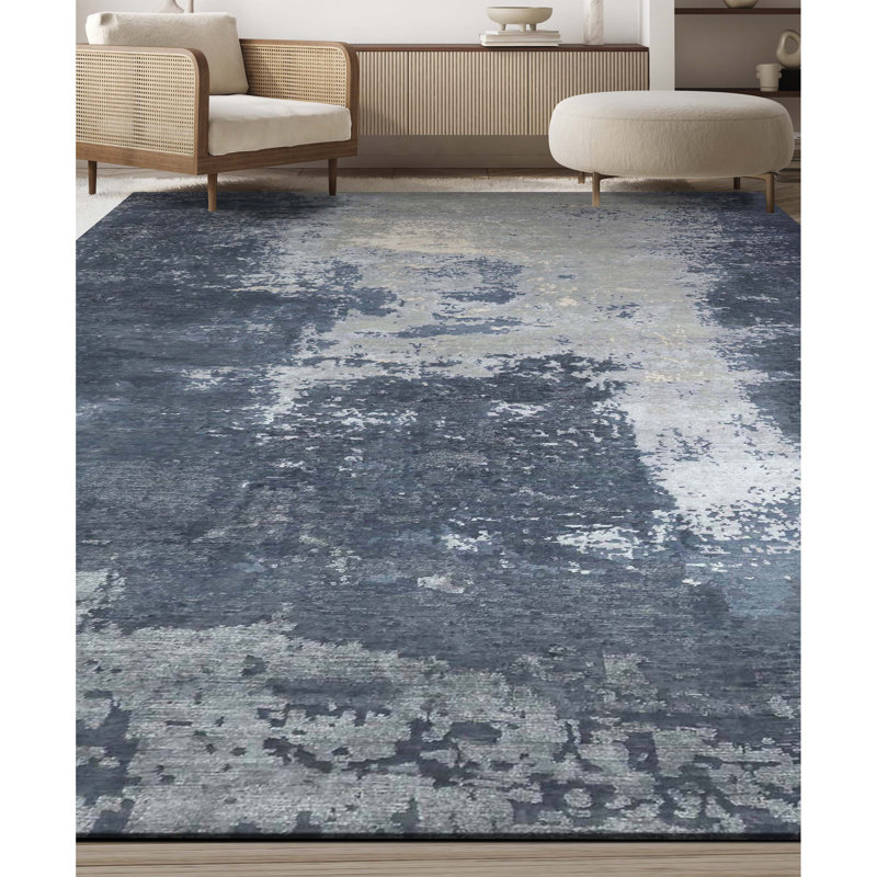 Area Rug in Gray, Rectangle 9' x 12'
