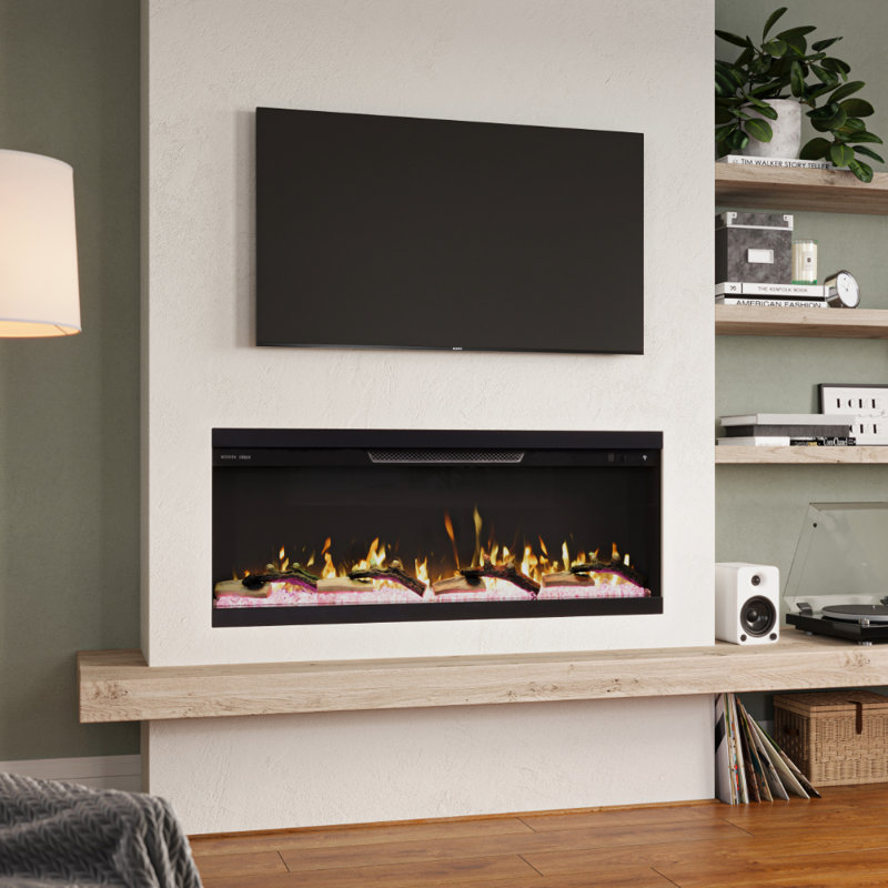 Modern Ember Aerus Skyline Linear Multi Sided Smart Electric Fireplace - Alexa & Google Asst, 20.3” H x 50” W x 7.7” D  