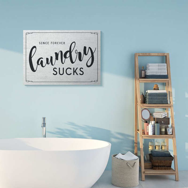 «Sassy Laundry Room», reproduction d'art textuel, H 30 po x l 40 po x 1,5 po, Toile tendue