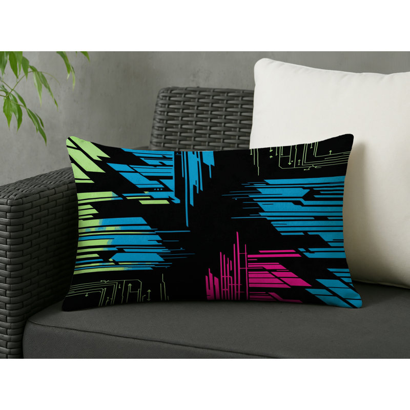 Midnight Glow Indoor And Outdoor Throw Pillow, Rectangle 14"H x 20"W