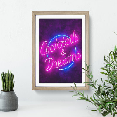 Cocktails and Dreams Sign - Picture Frame Graphic Art