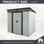 6x5 Metal Outdoor Storage Shed With Transparent Plate White - Black
