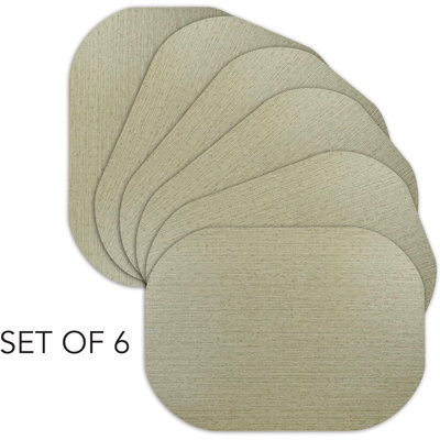 Napperons ovales pour table de cuisine et salle à manger, ensemble de 6 pièces, napperon résistant à la chaleur et lavable en surface, vert sauge, 17 po x 12 po