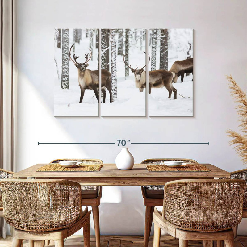 Brampt Roaming Winter Reindeer, 36" H x 57" W