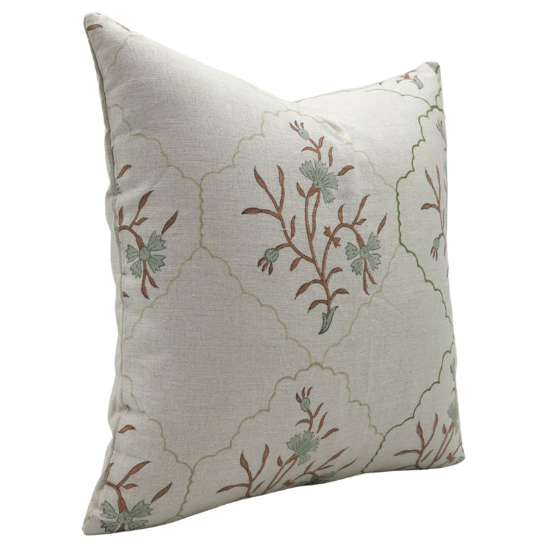 Housse de coussin réversible intérieur / extérieur Floral Linen, Carré, H 20 po x l 20 po