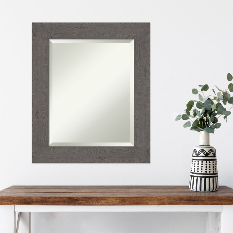 Miroir d'appoint mural Alissone, 25,5 po x 21,5 po, Gris