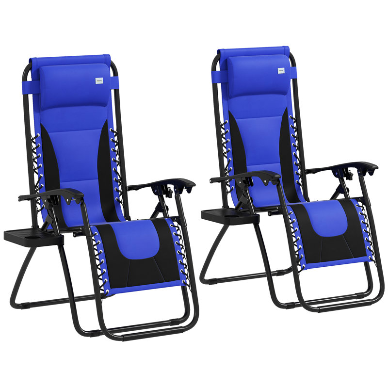 89cm Long Chaise Lounge Set, Blue