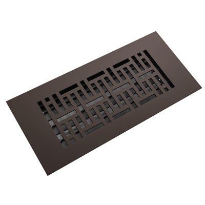 Reggio Register 4x10 Low-Profile Steel Floor Vent Cover - Woven Pattern - w/ Rust-Proof Louver