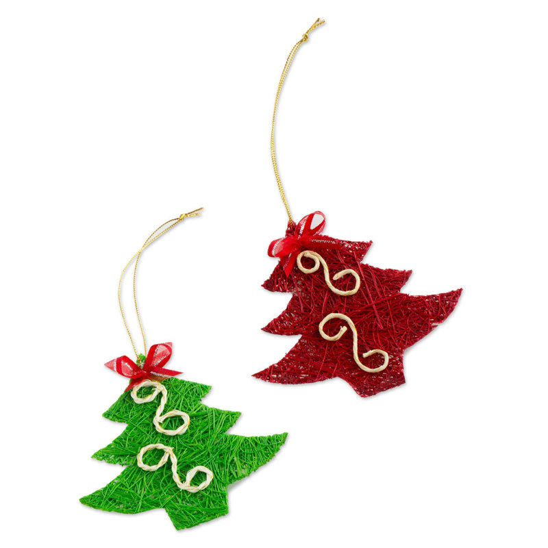 Merry Trees Natural Fiber Christmas Ornaments