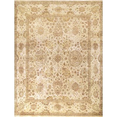 Wool Oriental Area Rug in Cream