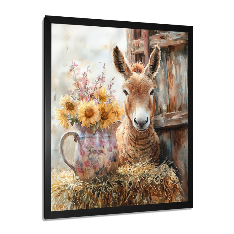Doehne - animaux, impressions sur toile, Noir, H 20 po x l 12 po, Reproduction encadrée sans passe-partout