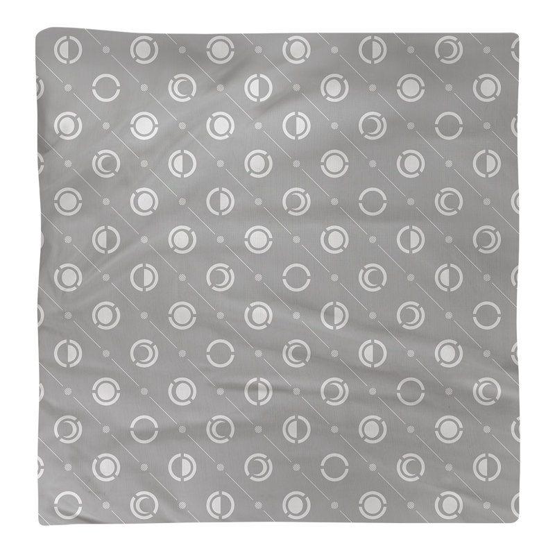 Serviette de coton deux couleurs en lune à phases Noira Gothard, H 0,1 po x l 10 po x P 10 po, Gris / Blanc, Sergé de coton