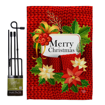 Double Sided 18.5'' H x 13'' W Polyester Christmas Flag Set