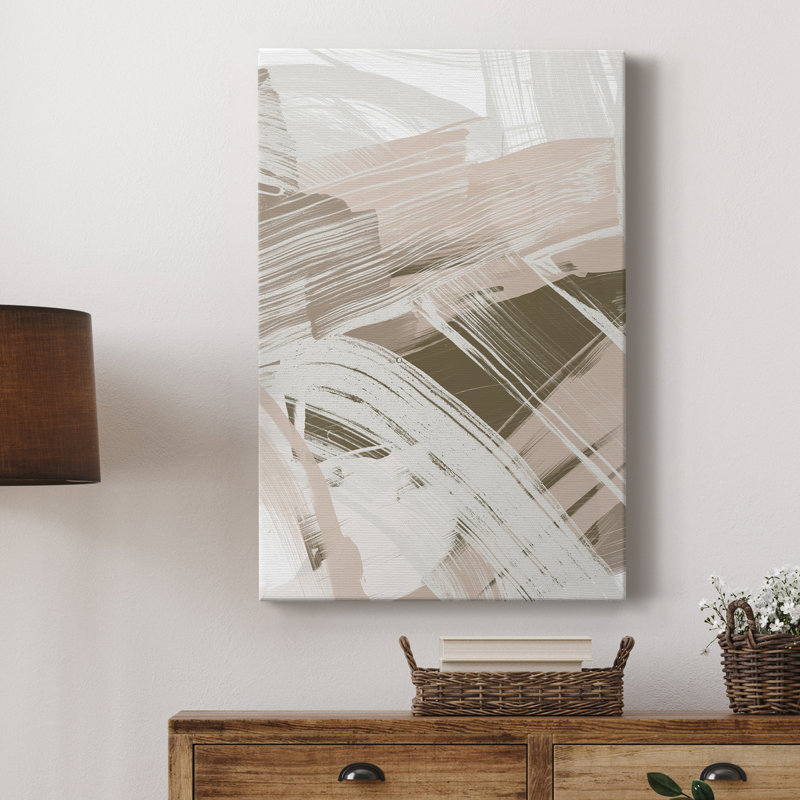 «Earthtone Swipe I», toile tendue avec châssis de qualité supérieure - prête à être accrochée, H 27 po x l 18 po x P 1 po