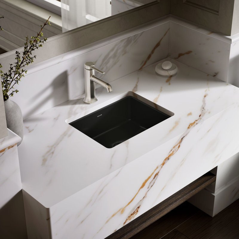 Under-Mount Bathroom Sink, Black