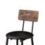 Ensemble de table de bar avec 2 tabourets de bar en polyuréthane avec dossier, brun rustique, L 43,31 po x l 15,75 po x H 35,43 po-1877265971-1877265974