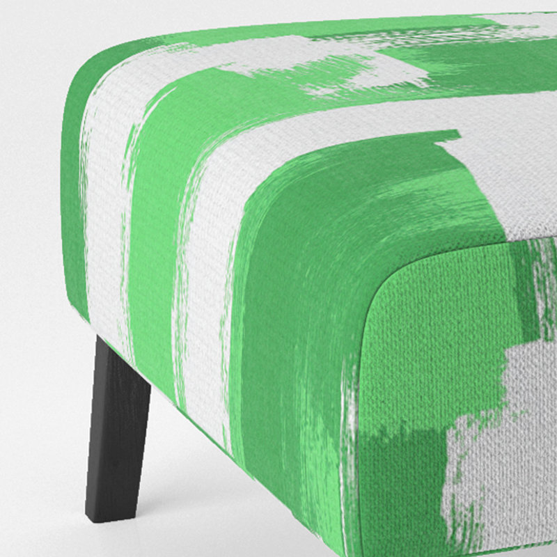Crossing Paths II - Fauteuil de chambre rembourré moderne, Vert/blanc