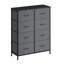 Chest Of Drawers, 8 Fabric Drawers Storage Unit, Steel, MDF, Non-Woven Fabric, For Bedroom, Closet, Hallway, Living Room, Ink Black-1718319614