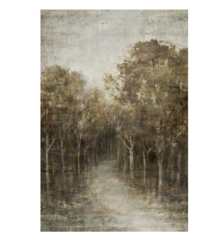 A Walk In The Woods Painting by Elena Carlie, Glass Coat, 54" H x 36" W