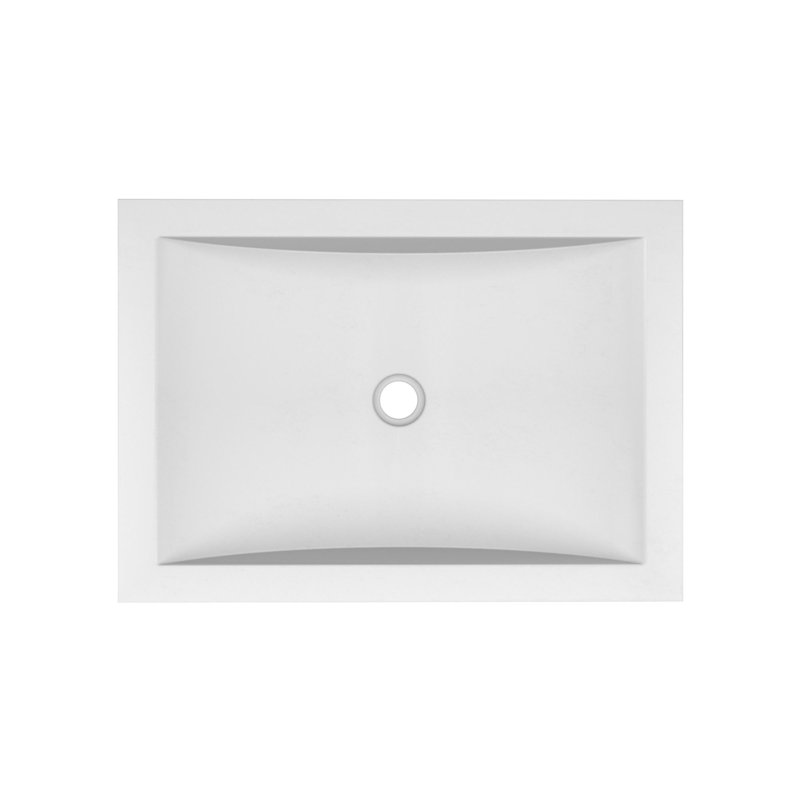 NativeStone Handmade Rectangular Undermount Bathroom Sink, Pearl