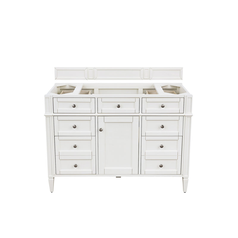 Brittany 48'' W Single Vanity, Bright White, Ethereal Noctis, 8" Widespread
