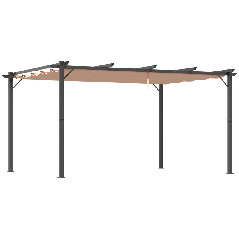 Pergola de patio en aluminium avec auvent rétractable Outsunny 10 pi x 13 pi