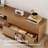 68" Fluted TV Stand with Dimmable Light, Media TV Console with Charging Station & Ample Storage
