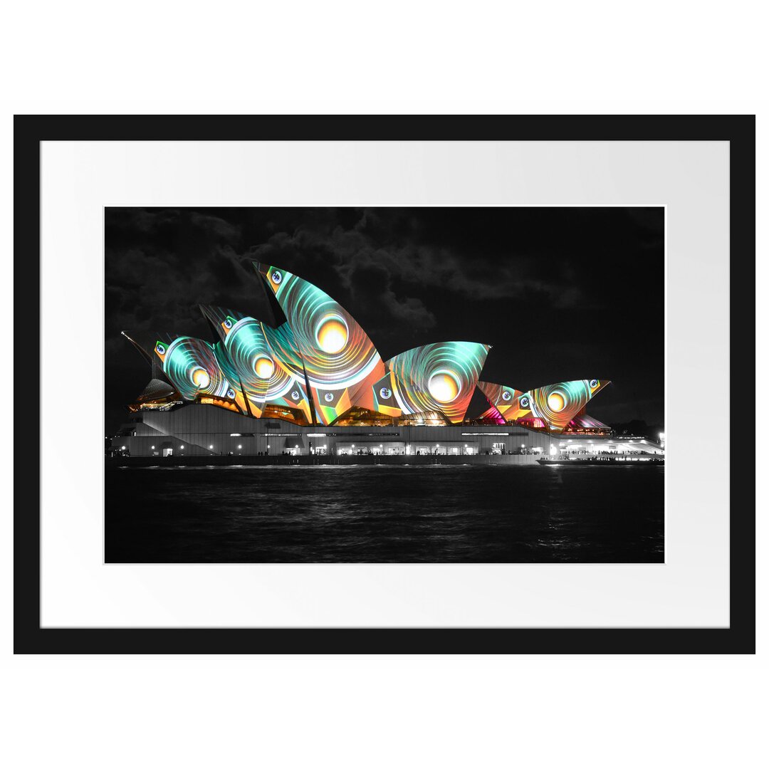 Sydney Opera House bei Nacht" Gerahmtes Poster