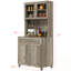 Armoire de cuisine avec huche et portes en verre