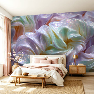 Peel and Stick Wallpaper Wall Mural holographic foil cute multi colored pearl bubble beads Wall Art Self Adhesive and Removable