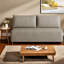 Canapé d'angle compact moderne en velours côtelé moelleux de 150 cm (59 po)-476377294