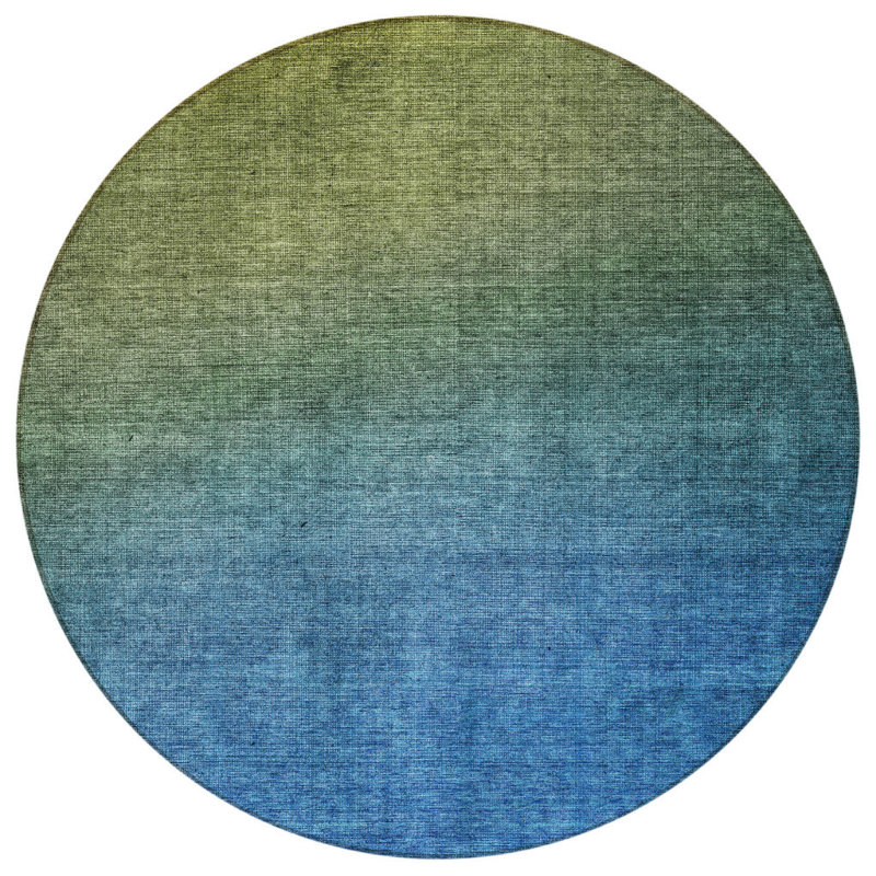 Tapis rond bleu 8 po