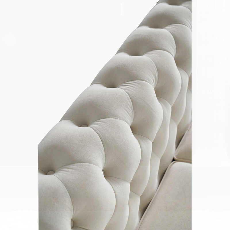 Canapé Chesterfield 84,6 po, Beige