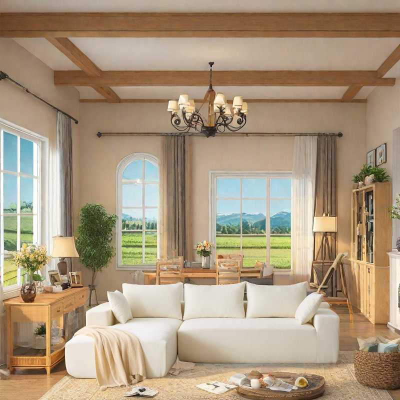 Canapé modulaire en L Minimalist, Chenille beige