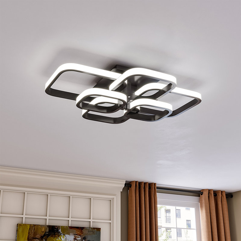 LED Semi Flush Mount, Black