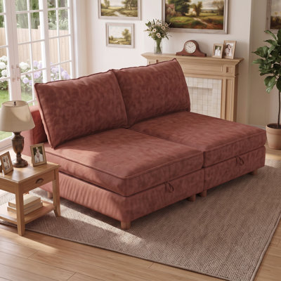 Modular Convertible Sleeper Sectional Sofa with Under-Seat Storage, Flexible Combination, 330 lbs Weight Capacity for Living Room