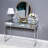 41.73in Silver Luxury and Light Style Computer Desk with Mirror-Faced Density Board and Iron Leg Tubes