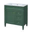 Meuble-lavabo de 30 po avec lavabo supérieur, meuble-lavabo moderne avec 2 tiroirs et tiroir escamotable, meuble-lavabo simple