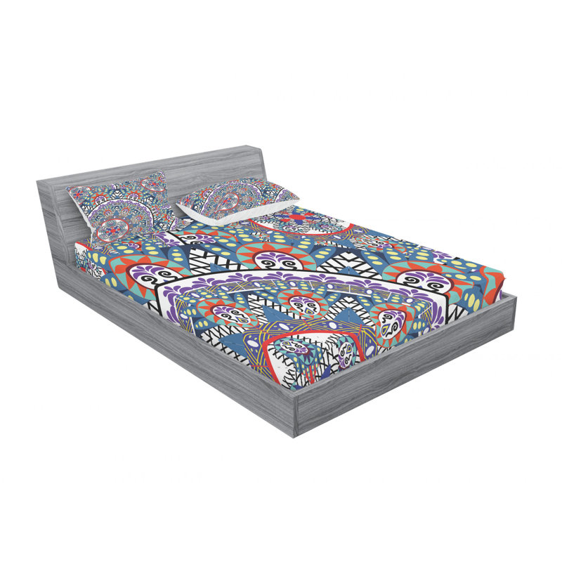 Ensemble de draps à motif floral, Ensemble de draps pour lit double avec un drap-hou