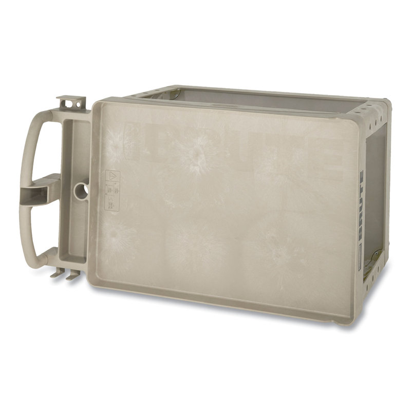 Beige Heavy-Duty 2-Shelf Utility Cart with Lipped Shelves