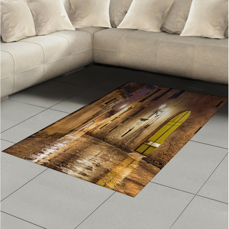 Cream High Density Long Fiber Poly Threads Decorative Area Rug Carpet, Rectangle 4' x 5'8"
