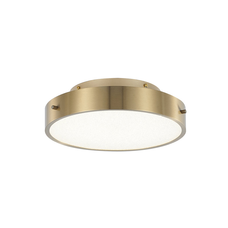 Gold LED Round Flush Mount, Brass