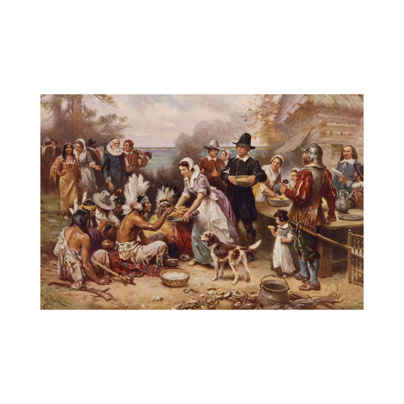 The First Thanksgiving, C.1930 by Jean Leon Gerome Ferris - Painting on Canvas, Wrapped Canvas