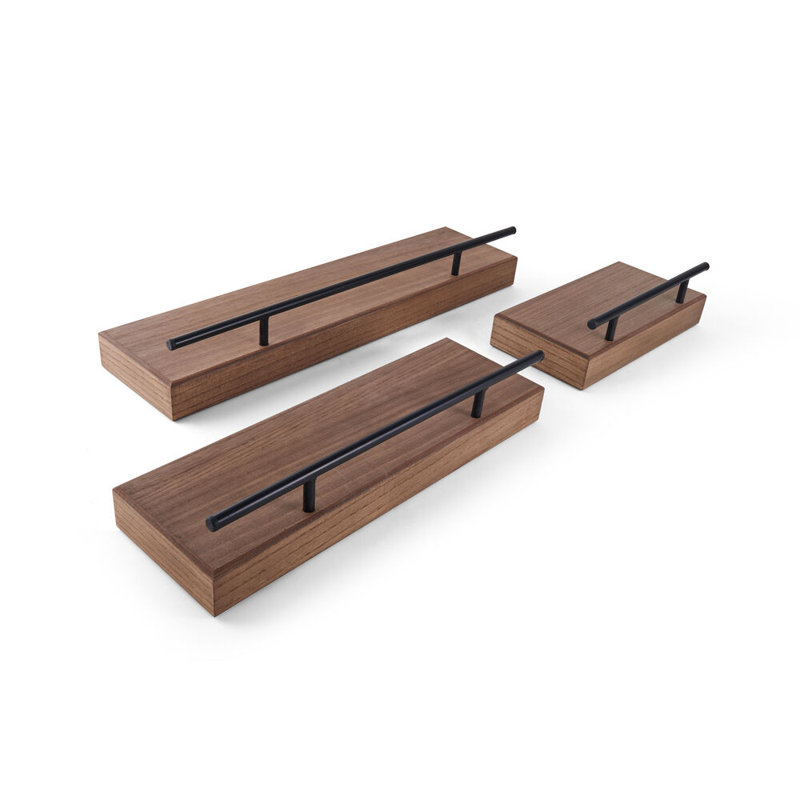 MELANNCO Floating Railing Shelf for Bedroom, Living Room, Bathroom, Kitchen, Natural