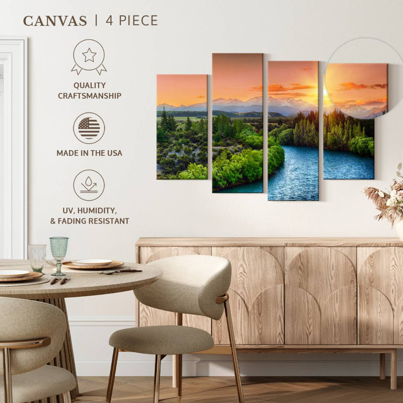Clutha River Beautiful Sunset, 48" H x 75" W