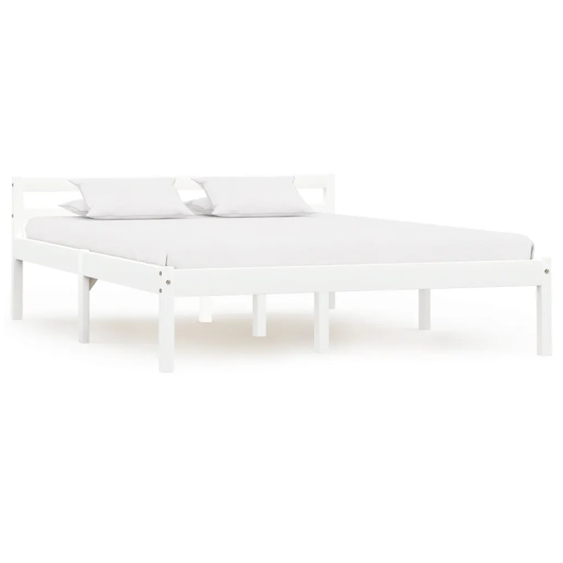 Aaryahi Solid Wood Bed, European Kingsize (160 x 200 cm), White