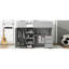 Lit mezzanine double en gris avec garde-robe et bureau intégrés - apparence de chambre à coucher, garde-robe et espaces de rangement