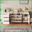 Table basse moderne moderne en panneau de particules blanc avec 3 tiroirs 2 armoires pour le salon / salle à manger, facile à nettoyer et amp; Peu encombrant