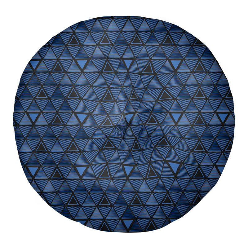 Coussin de sol classique à motif de triangles dessinés à la main, 26 po x 26 po, Gris ardoise clair