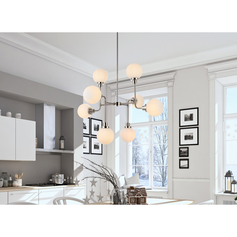 Orla 8 - Light Pendant, Frosted White, Polish Nickel